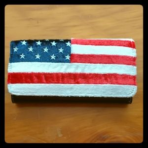 New American Flag Velvet Tri-fold Women's Wallet